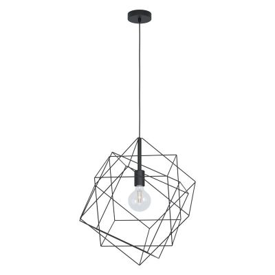 Stalowa industrialna lampa wisząca czarna, Aemilius
