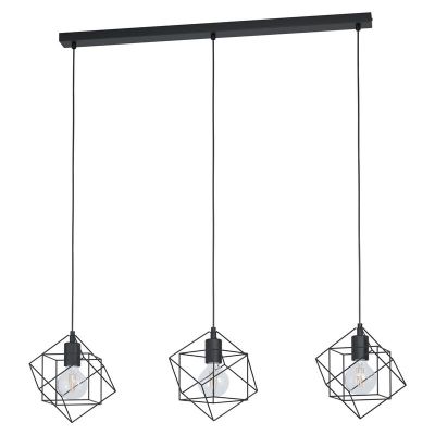Stalowa industrialna lampa wisząca czarna, Aemilius