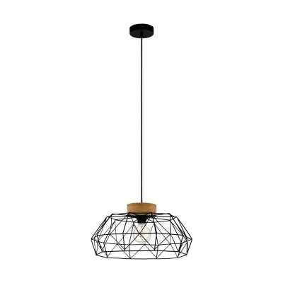 Stalowa industrialna lampa wisząca czarna, Joseline
