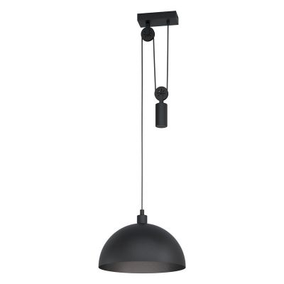 Stalowa industrialna lampa wisząca czarna, Yvette