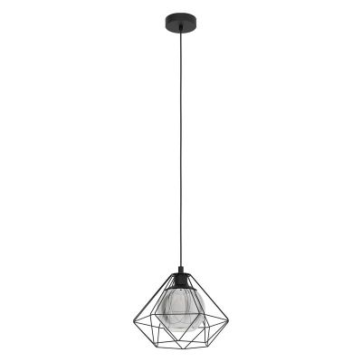 Stalowa industrialna lampa wisząca czarna, Yuen