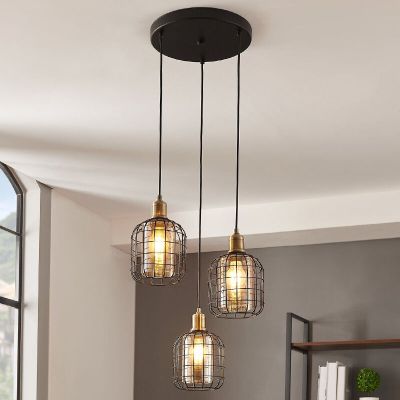 Stalowa industrialna lampa wisząca czarna, Maida