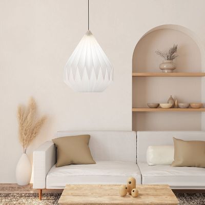Papierowa lampa wisząca biała, Leco