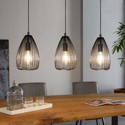 Stalowa industrialna lampa wisząca czarna, Maiky