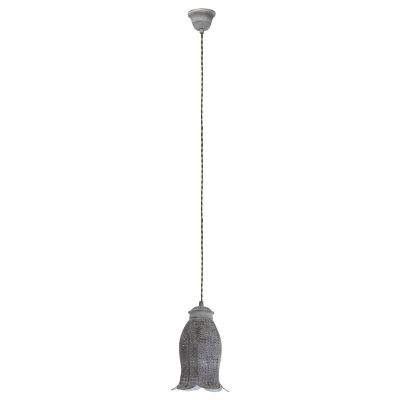 Stalowa orientalna lampa wisząca szara, Abdelrahman