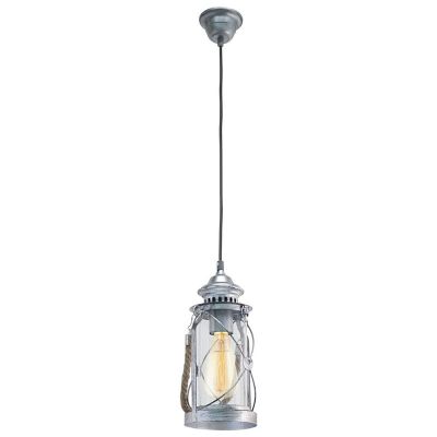 Szklana vintage lampa wisząca srebrna, Abetone