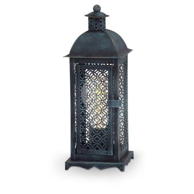 Metalowa klasyczna lampa stołowa zielona, Abdirahman, z przełącznik