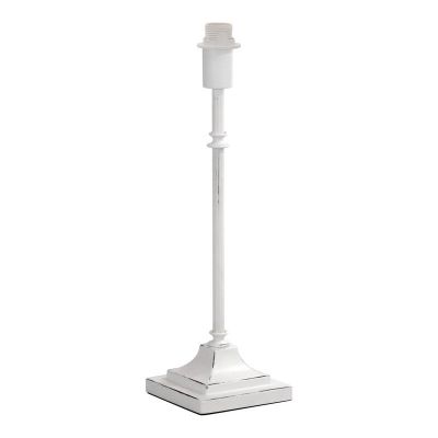 Metalowa rustykalna lampa stołowa bez abażur biała, Noah, z przełącznik