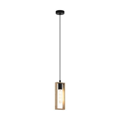 Drewniana lampa wisząca brązowa, Elroy