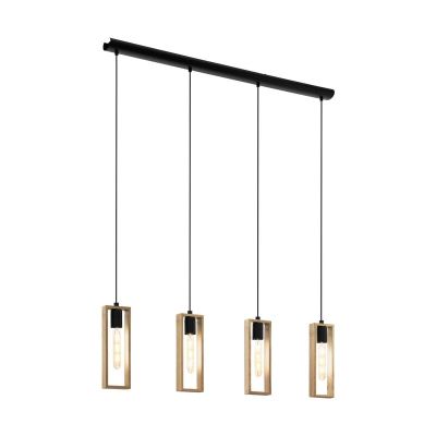 Drewniana lampa wisząca brązowa, Elroy