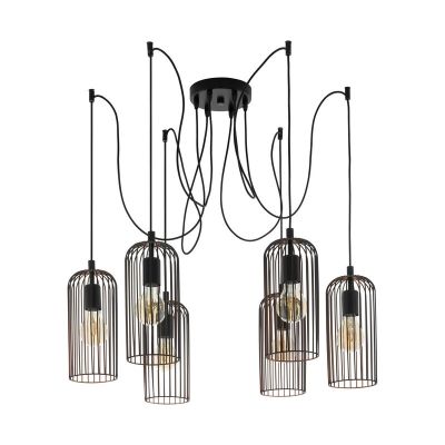 Stalowa industrialna lampa wisząca czarna, Silje