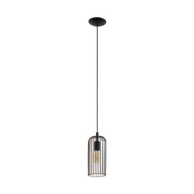 Stalowa industrialna lampa wisząca czarna, Silje