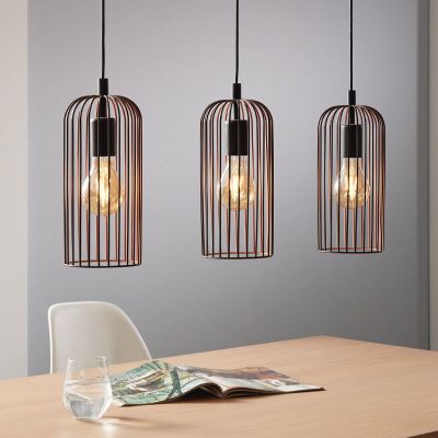 Stalowa industrialna lampa wisząca czarna, Silje