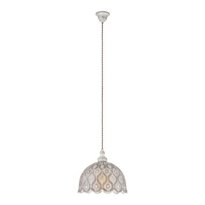 Stalowa orientalna lampa wisząca biała, Abdelrahman
