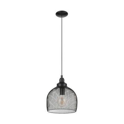 Stalowa industrialna lampa wisząca czarna, Aerys