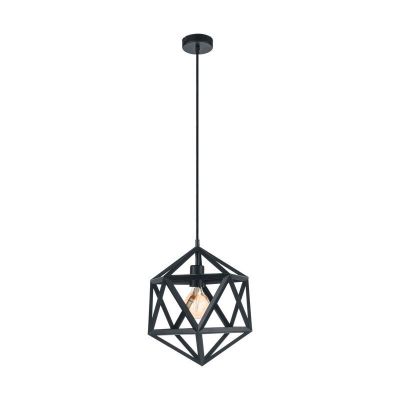 Metalowa industrialna lampa wisząca nad stół do jadalni czarna, Agnita
