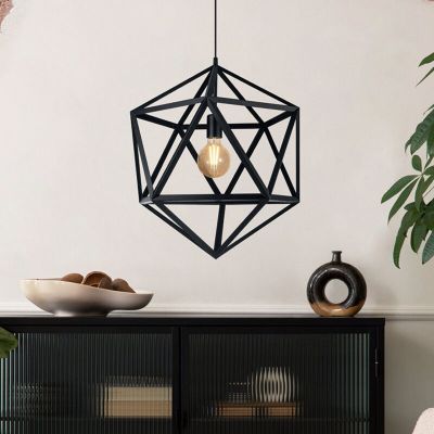 Metalowa industrialna lampa wisząca czarna, Agnita