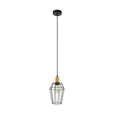 Metalowa industrialna lampa wisząca czarna, Aimen