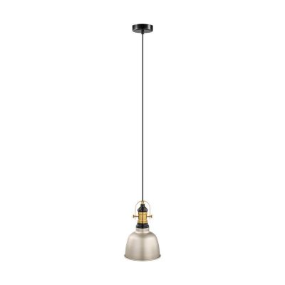 Metalowa retro lampa wisząca niklowa, Alain