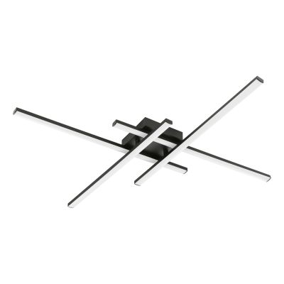 Plastikowy design plafon sufitowy czarny, Vidya, 20W, 4000K LED, ściemniana w 3 krokach