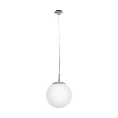 Szklana nowoczesna lampa wisząca niklowa, Dave
