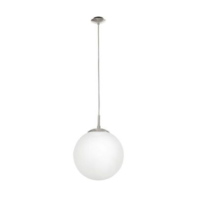 Szklana nowoczesna lampa wisząca niklowa, Dave