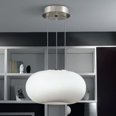Szklana design lampa wisząca niklowa, Skyler