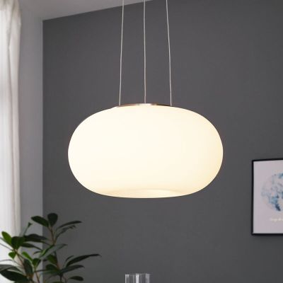 Szklana design lampa wisząca niklowa, Skyler