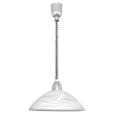 Szklana klasyczna lampa wisząca biała, Brandon