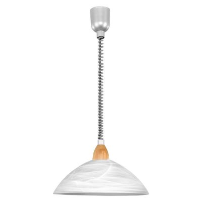 Szklana klasyczna lampa wisząca biała, Brandon
