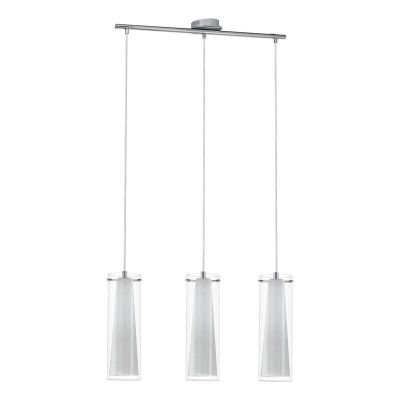 Szklana nowoczesna lampa wisząca chromowana, Barceno