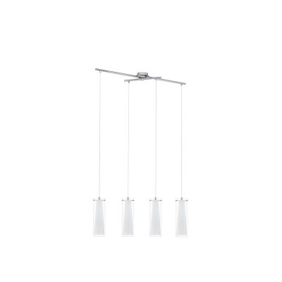 Szklana nowoczesna lampa wisząca chromowana, Barceno