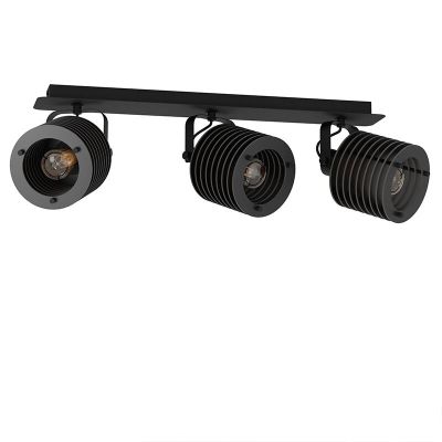 Drewniany industrialny spot sufitowy czarny, Randy