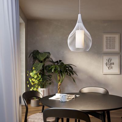 Szklana industrialna lampa wisząca biała, Maritima