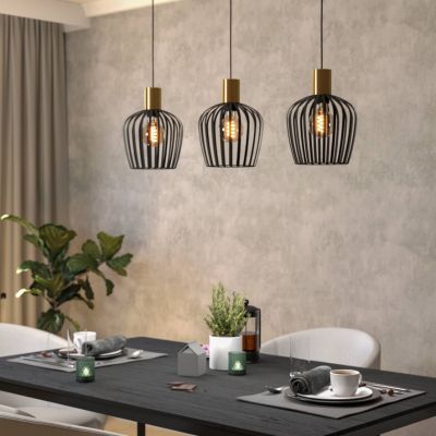 Stalowa industrialna lampa wisząca czarna, Insaf