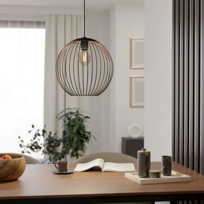 Stalowa industrialna lampa wisząca miedziana, Aage