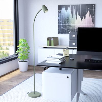 Stalowa nowoczesna lampa stojąca zielona, Sahila, z przełącznik