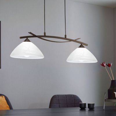 Szklana klasyczna lampa wisząca brązowa, Bosena