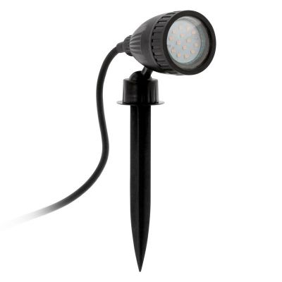 Plastikowa lampa dogruntowa czarna, Judy, IP44, z przełącznik