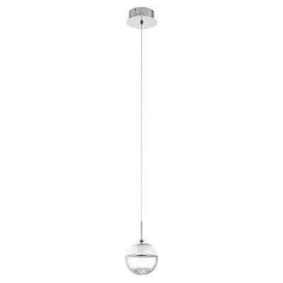 Szklana design lampa wisząca chromowana, Jorg, 5W, 3000K LED
