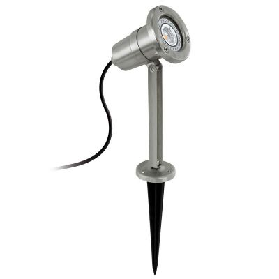 Stal Nierdzewna lampa dogruntowa srebrna, Judy, IP54, z przełącznik