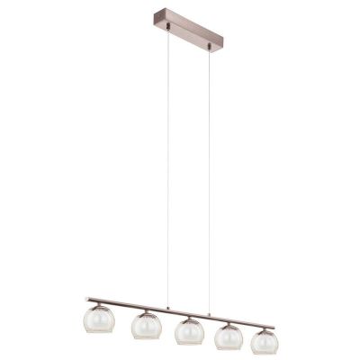 Szklana nowoczesna lampa wisząca niklowa, Riviera, 3W, 3000K LED
