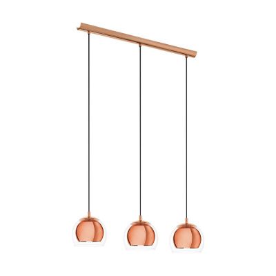 Szklana design lampa wisząca miedziana, Iroma
