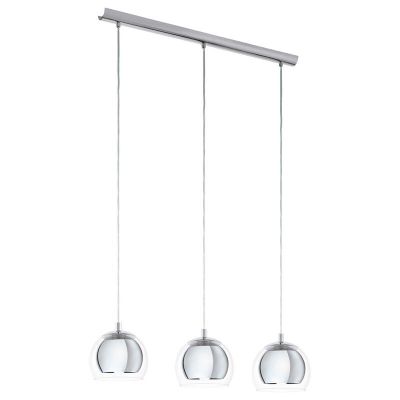 Szklana design lampa wisząca chromowana, Iroma