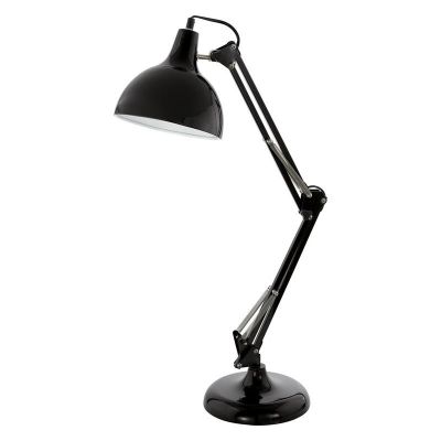 Metalowa industrialna lampa biurkowa czarna, Josha, z przełącznik