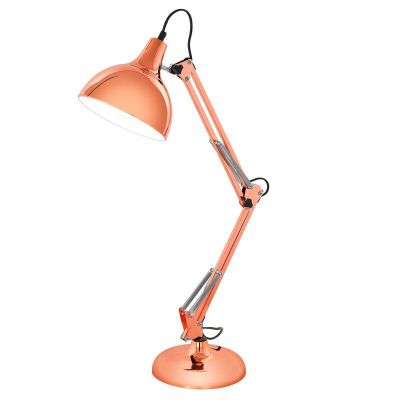 Metalowa industrialna lampa biurkowa miedziana, Josha, z przełącznik