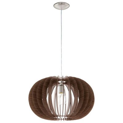 Drewniana rustykalna lampa wisząca brązowa, Kiran