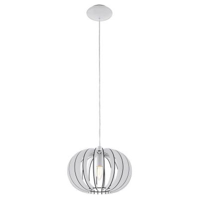 Drewniana rustykalna lampa wisząca biała, Kiran