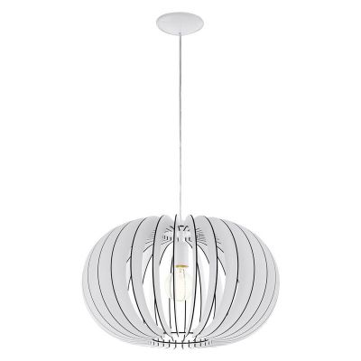 Drewniana rustykalna lampa wisząca biała, Kiran