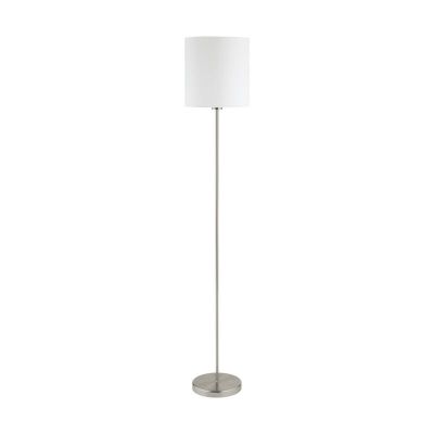 Tkanina nowoczesna lampa stojąca biała, Abano, z przełącznik